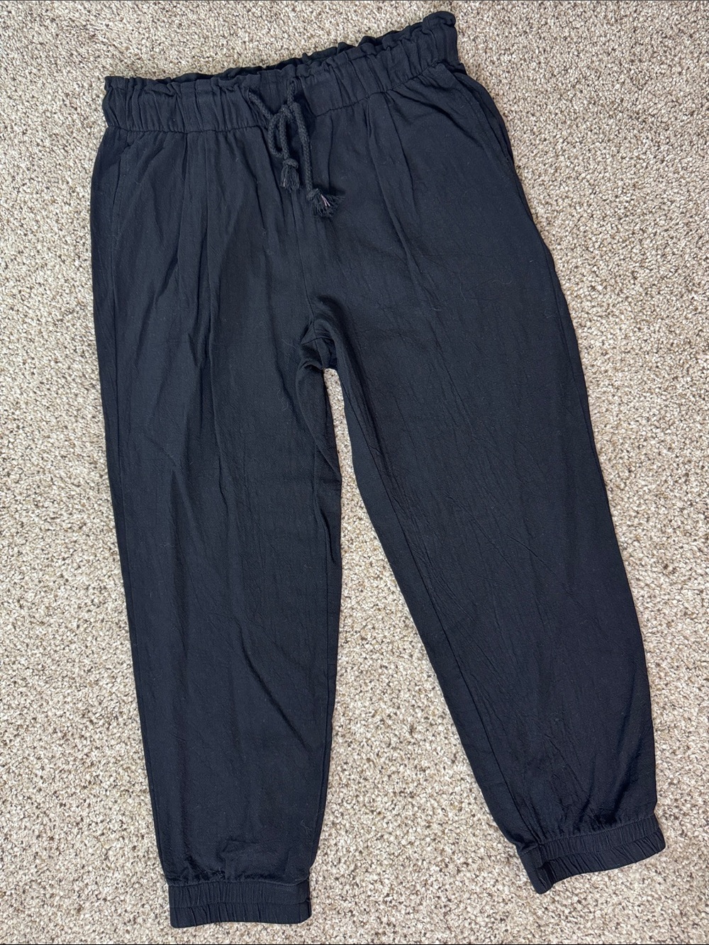 HYFVE Black Drawstring Jogger Pants 100% Cotton